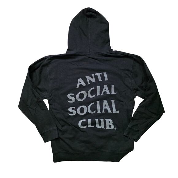 Anti Social Social Club x Undefeated Pullover Hoodie Men’s Large Black BK4598 - Picture 7 of 8